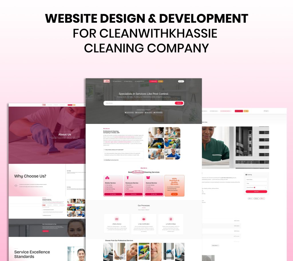 Website Design for Clean with Khassie Cleaning Company, LLC
